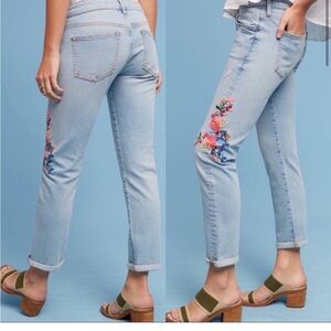 Floral Embroidered jeans pilco and the letterpress size 26